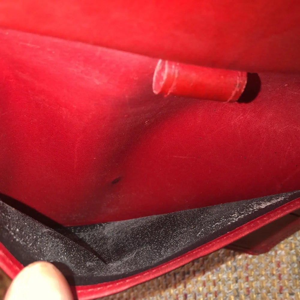 LOUIS VUITTON Sarah International Wallet RED EPI Leather Trifold Full Length